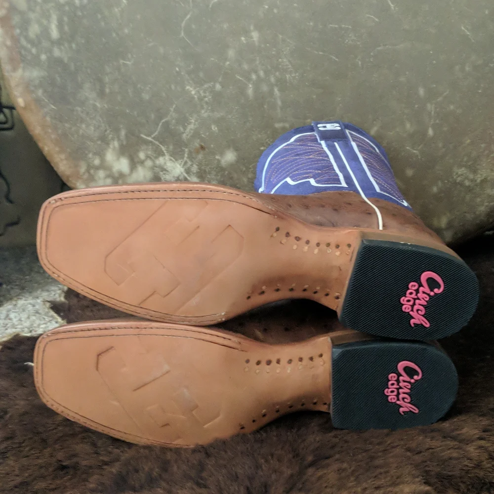 CINCH Edge CEW508 Coronado Collection ostrich cowgirl western boots sz 10.5 new - Picture 12 of 16
